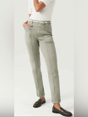 Spanx Stretch Twill Pants Jeans Light Olive Green XS